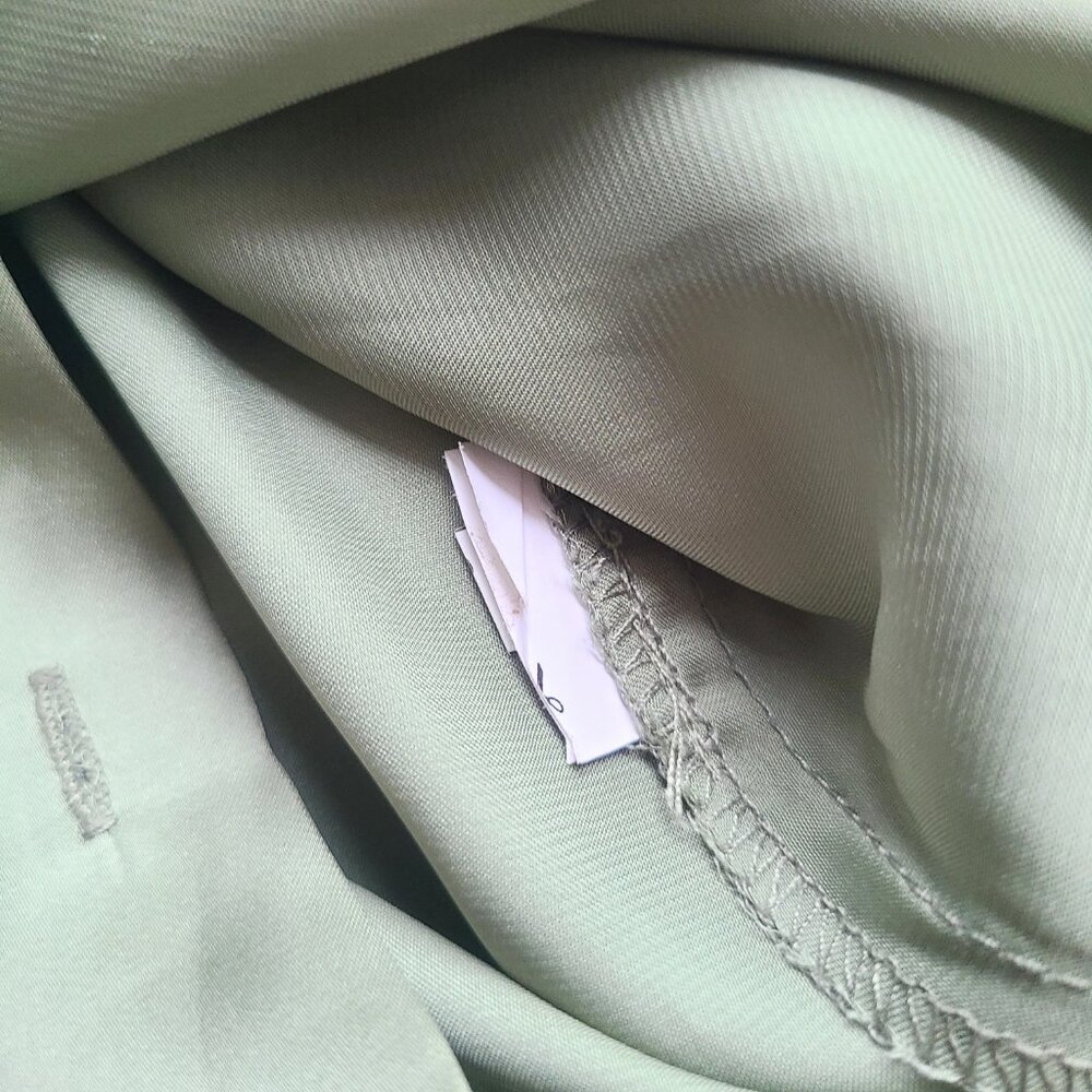 Zara Sage Green Satin Button Down Long Sleeve Shirt Size Small - Picture 9 of 15